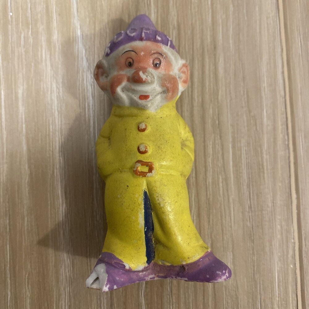 Vintage Dopey Figurine Snow Seven Dwarfs Walt Disney 40's Era 3" Bisque Damaged